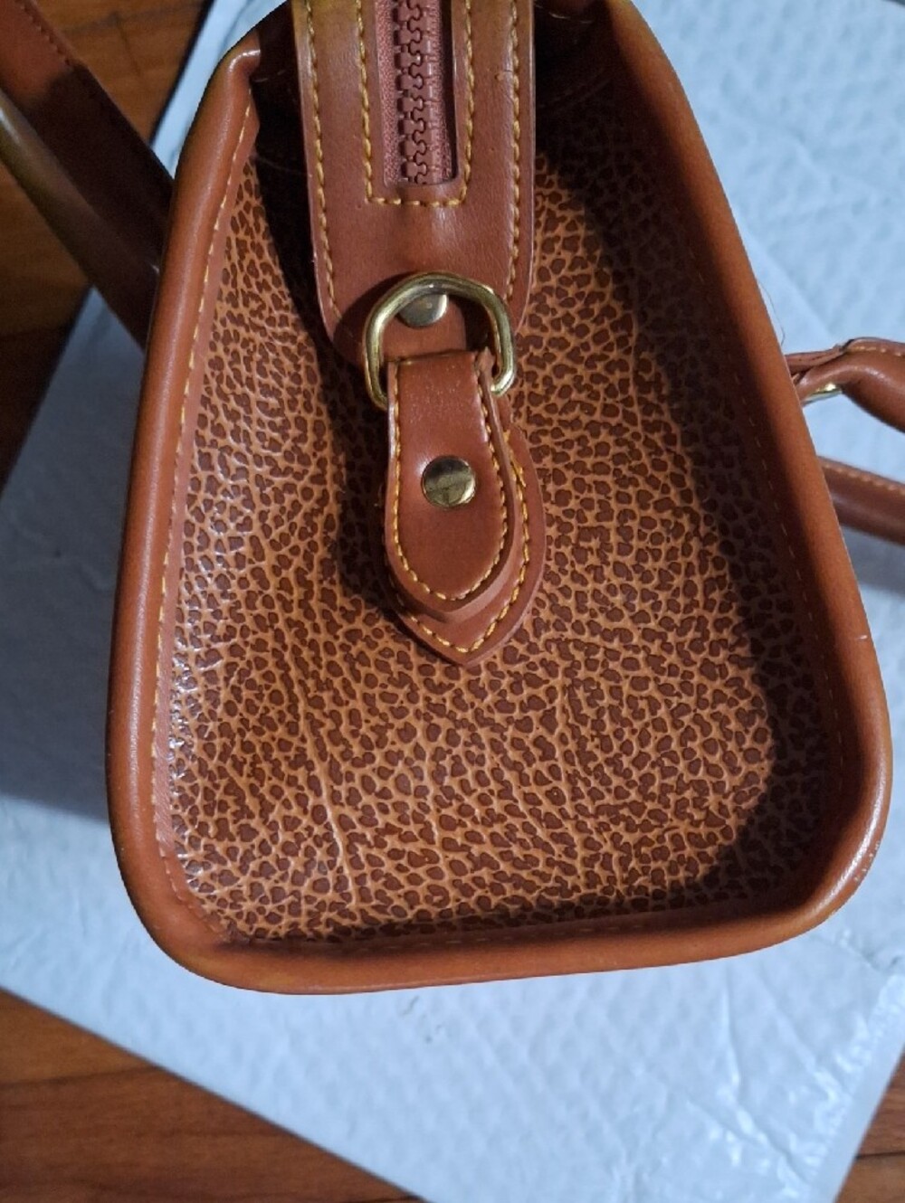 Dooney & Bourke Pebble Leather Satchel in Cognac - Picture 5 of 7